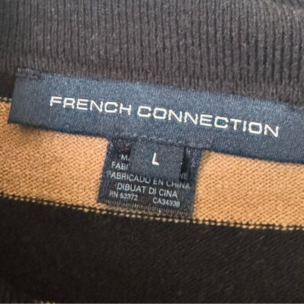 French Connection Vintage Striped Bambi Cowl Neck Tunic Sweater Dress Knit Top L - Picture 10 of 16